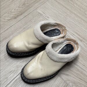 Proenza Schouler Cream Shearling Mules